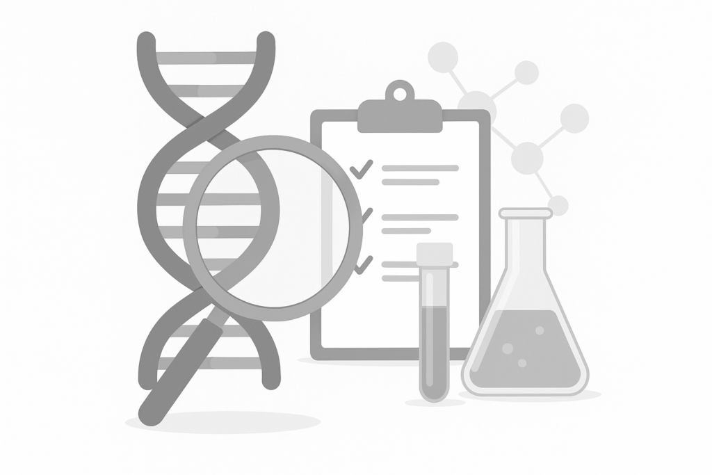遺伝子検査の仕組みと注意点の白黒アイキャッチ