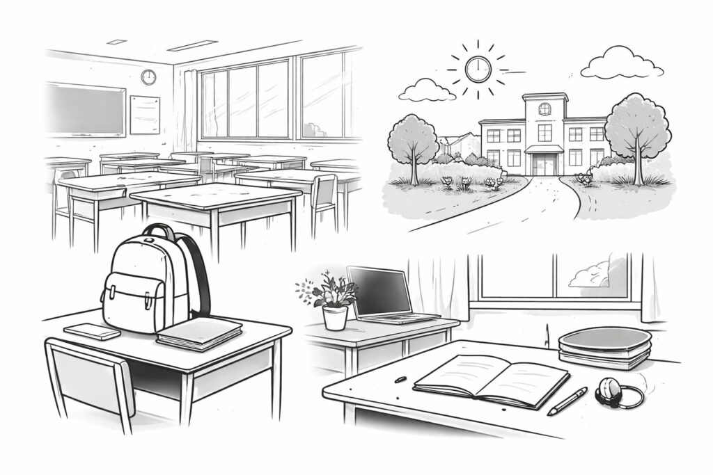 学校に行きたくないの白黒アイキャッチ