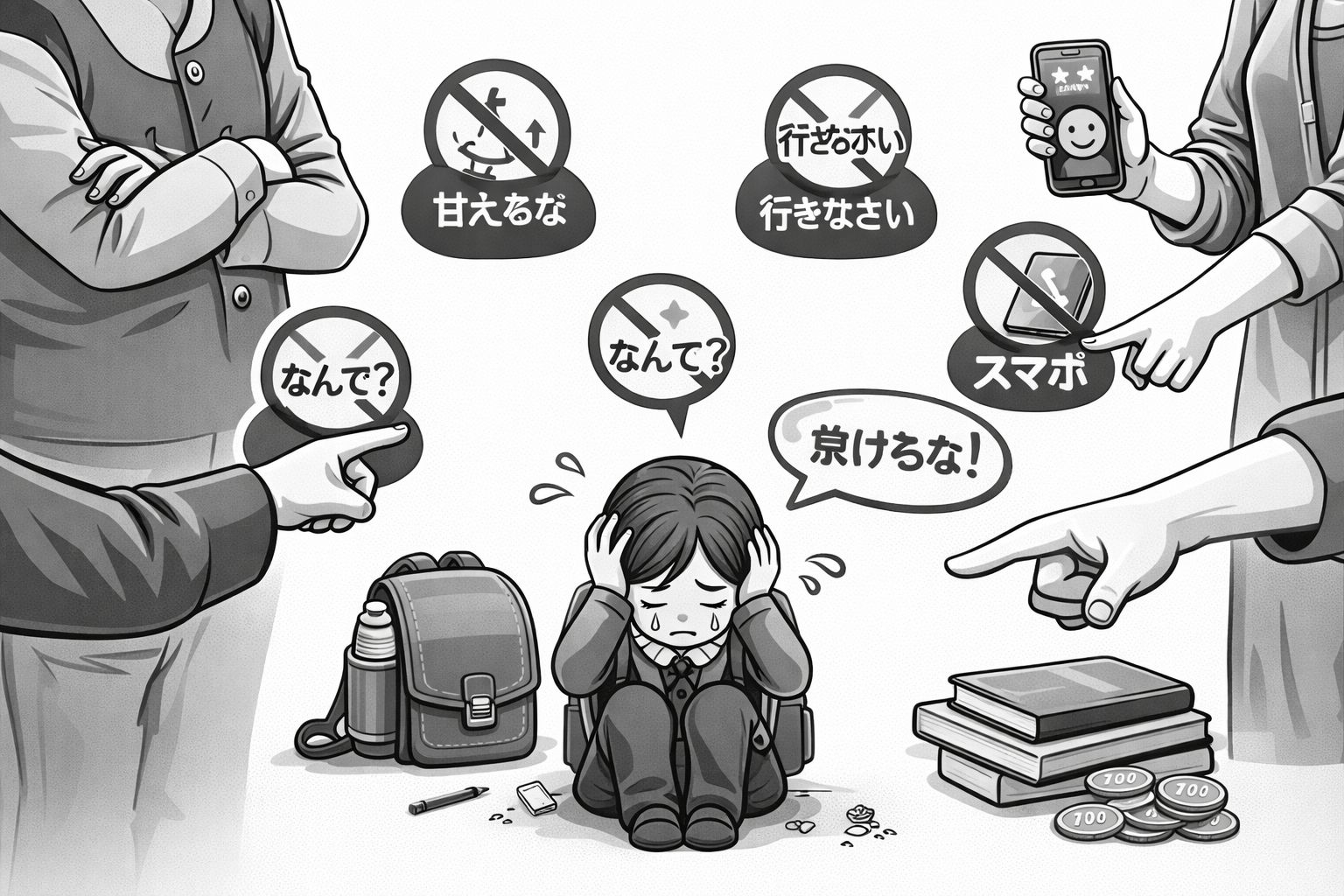 親のNG対応の白黒アイキャッチ