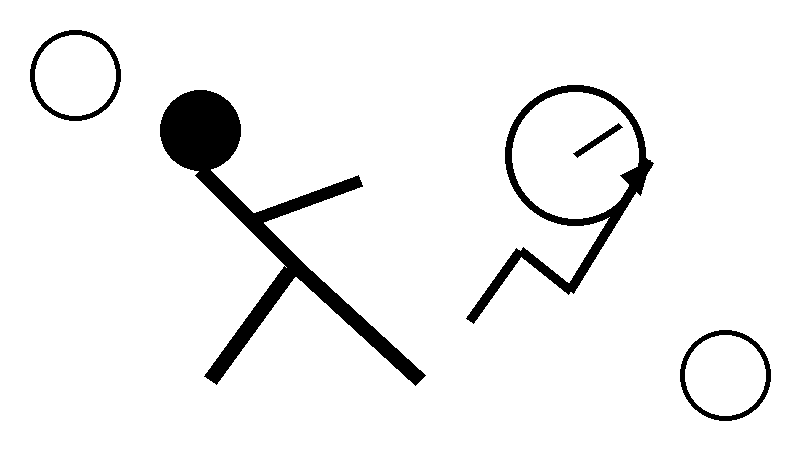 血圧対策のウォーキングを表す白黒フラットイラスト
